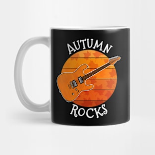 Autumn Rocks Guitarist Electric Guitar Fall Thanksgiving Mug